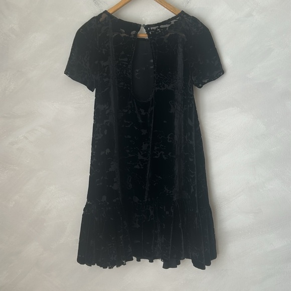 Allsaints spitalfields black velvet silk short sleeve imortal dress burnout 6 sm - Picture 8 of 10